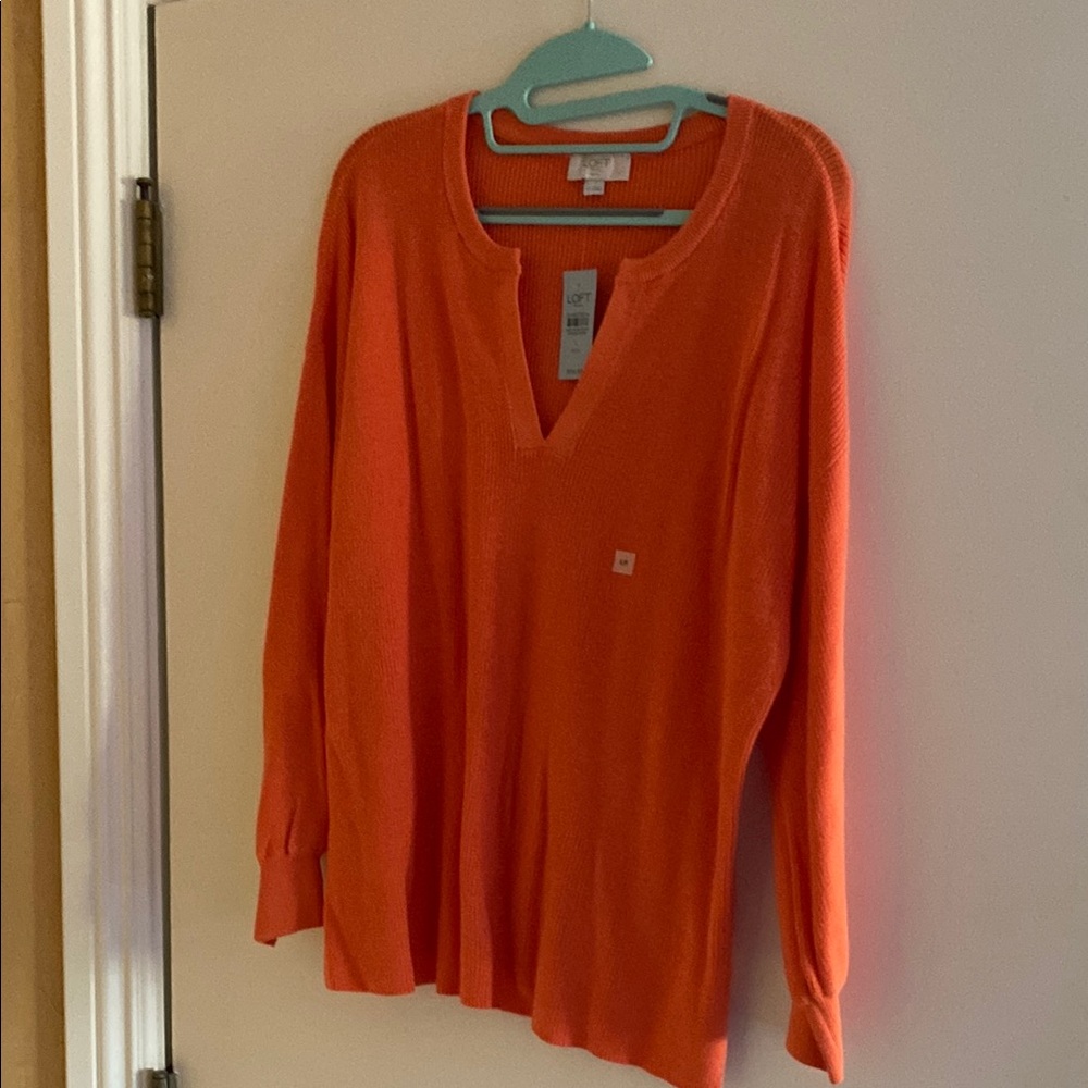 Coral orange/pink Ann Taylor Loft Long Sleeve sweater